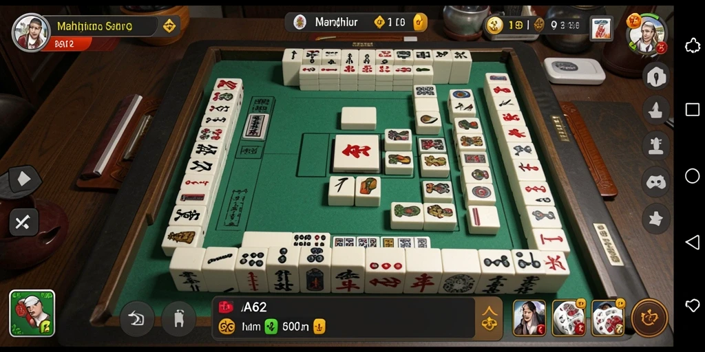 Tampilan gameplay AA62 yang menarik dengan ubin Mahjong berwarna-warni.