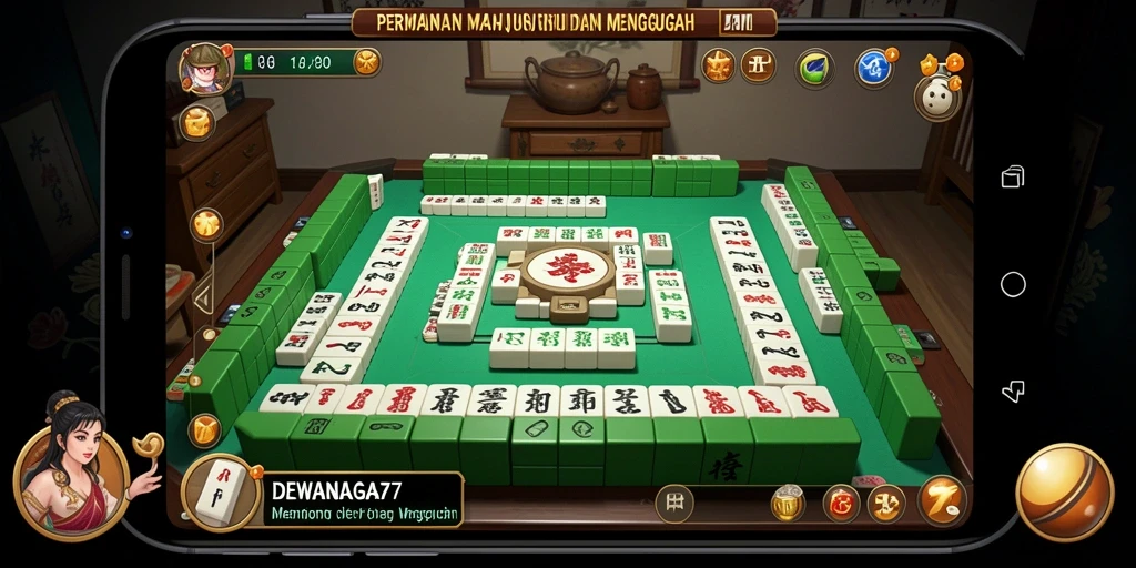 Tampilan gameplay DEWANAGA77 yang menarik dan penuh tantangan Mahjong.