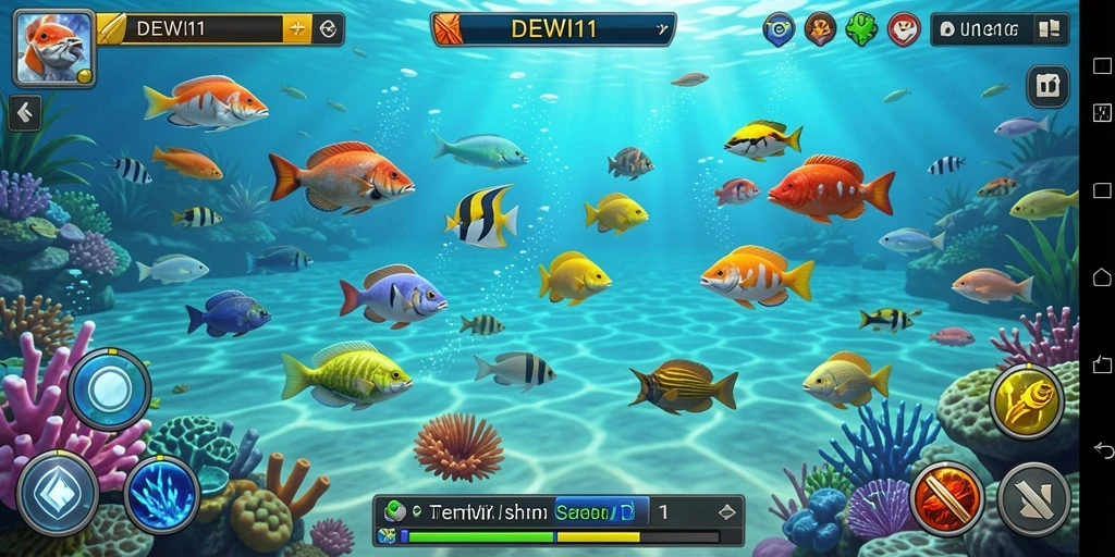 Tangkapan layar DEWI11 menampilkan aksi seru dalam permainan Tembak Ikan.
