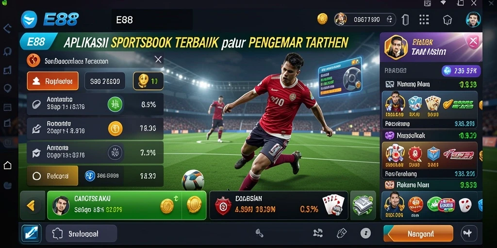 Tampilan gameplay dinamis di aplikasi Sportsbook E88.
