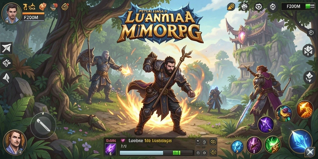 Tampilan gameplay seru dari F200M di dunia MMORPG.