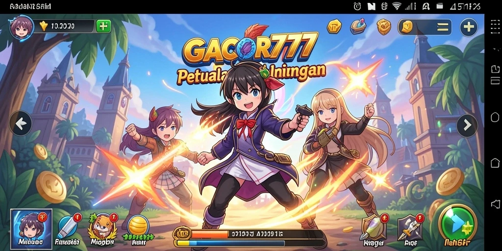 Gameplay GACOR777 yang menampilkan petualangan seru dan karakter Anime.