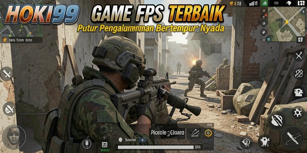 Tampilan gameplay HOKI99 dengan aksi tembak-menembak yang intens.