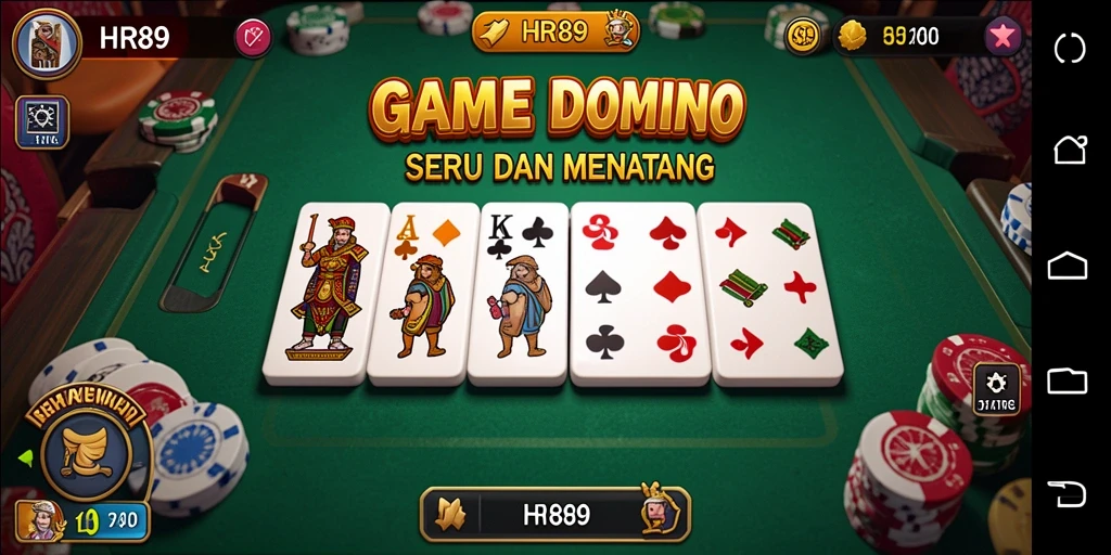 Tampak gameplay HR89 yang penuh aksi dalam permainan Domino.