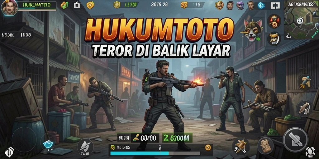 Tampilan gameplay HUKUMTOTO yang menegangkan di lokasi angker.
