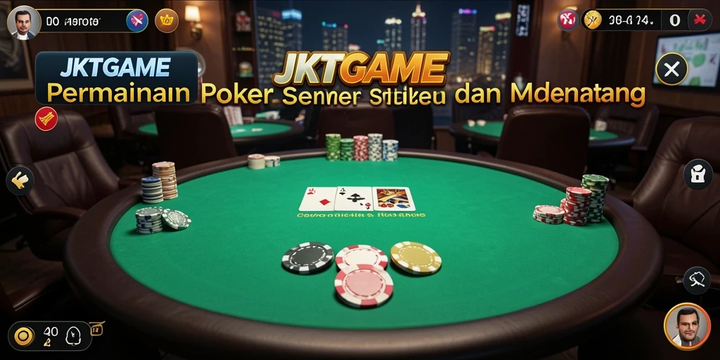 Tampilan gameplay seru di JKTGAME dengan aksi poker yang mendebarkan.