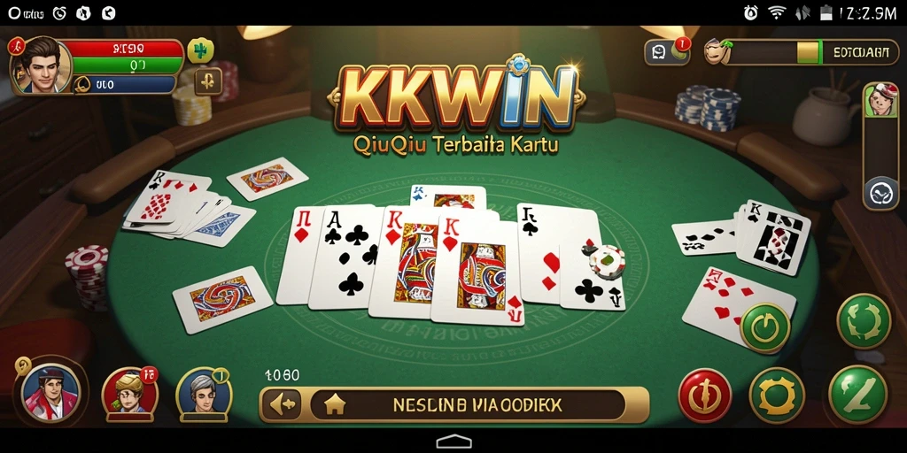 Screenshot utama KKWIN menampilkan gameplay QiuQiu yang mendebarkan.