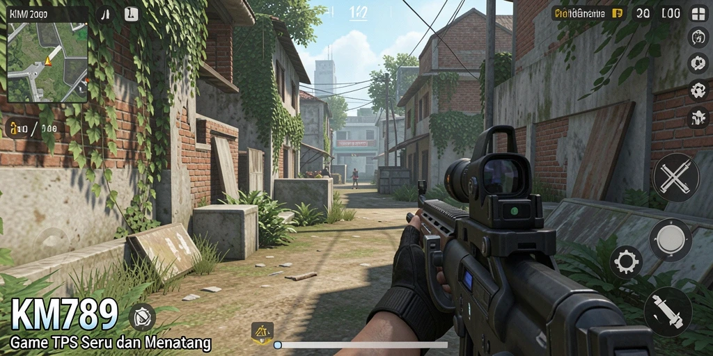 Screenshot gameplay KM789 yang menampilkan aksi pertempuran menegangkan.