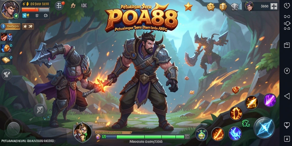 Screenshot menunjukkan aksi seru dalam gameplay ARPG POA88.