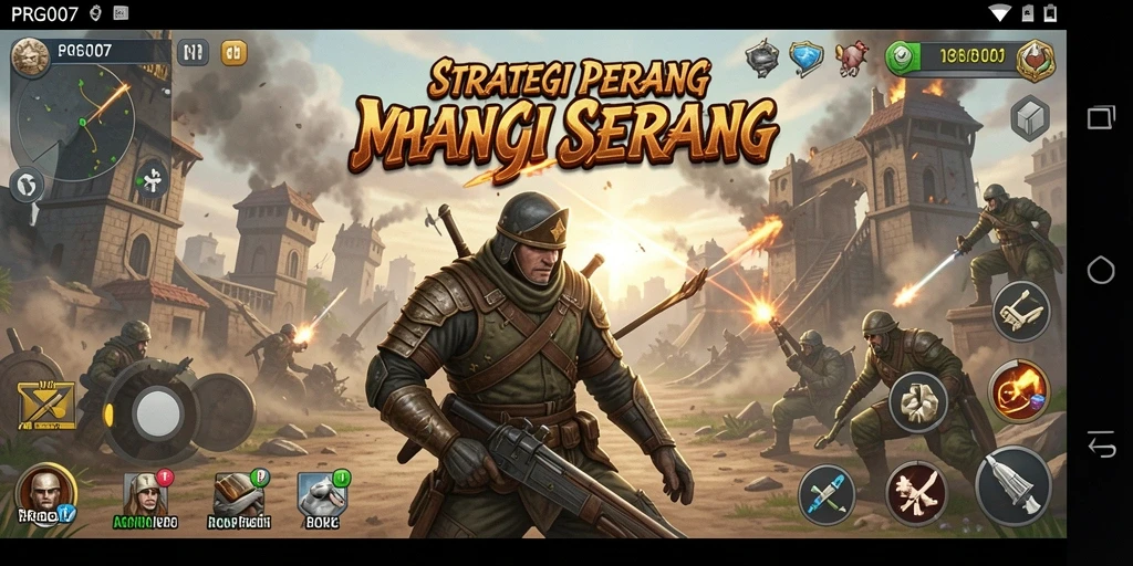 Tangkapan layar gameplay PRG007 yang menampilkan pertempuran strategis.