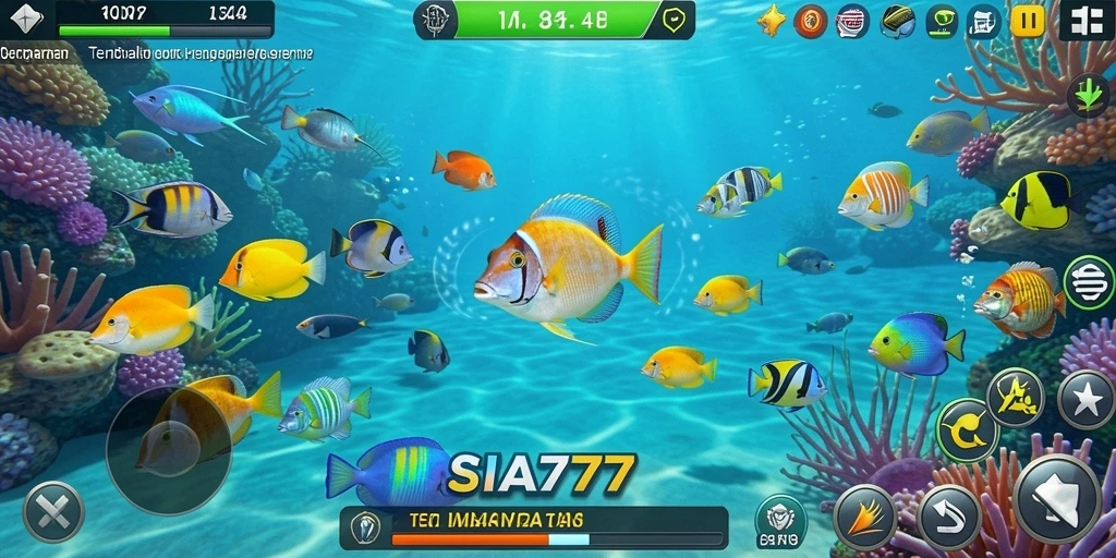Tampilan gameplay menakjubkan dari SIA777 saat menembak ikan.